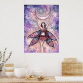 Poster van Moon Fairy Art glimlachen door Molly Ha (Keuken)