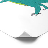 Poster van multiverkleurde dinosaurussen (Hoek)