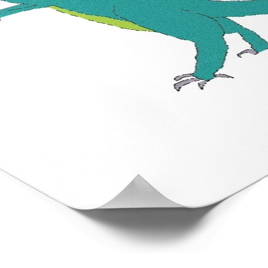 Poster van multiverkleurde dinosaurussen (Hoek)