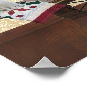 Poster van naaigarens met Antiek naaimachine (Hoek)