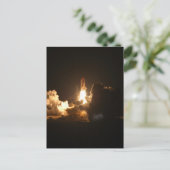 Poster van nachtelijke lancering van spaceshuttle briefkaart (Staand voorkant)