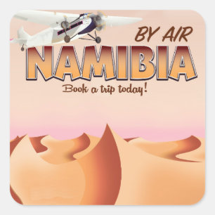  poster van Namibië. Vierkante Sticker