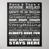 Poster van Nana & Papa's House Rules Chalkboard (Voorkant)