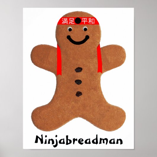 Poster van Ninjabreadman biscuit (cookie) (Voorkant)