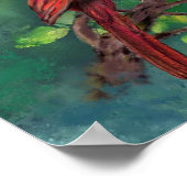 Poster van noordelijke rode kardinaal (Hoek)