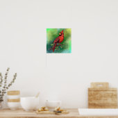 Poster van noordelijke rode kardinaal (Keuken)