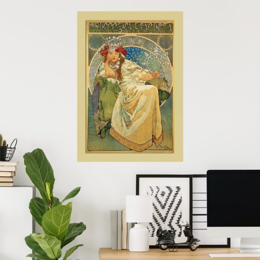 Poster van Nouveau Mucha Princess (Thuiskantoor)
