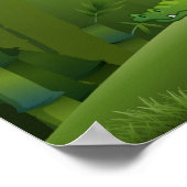 Poster van oerwouden met klaveren (Hoek)