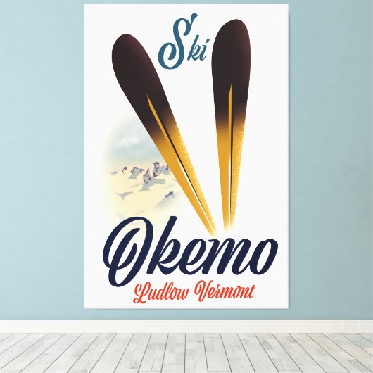 poster van okemo Ludlow Vermont Canvas Afdruk (Insitu (Houten vloer))