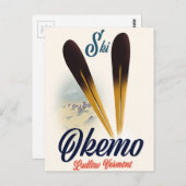 Poster van Okemo Ludlow Vermont ski Briefkaart (Voorkant / Achterkant)