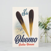 Poster van Okemo Ludlow Vermont ski Briefpapier (Staand voorkant)
