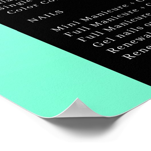 Poster van Ombre & Black Pricelist Salon (Hoek)