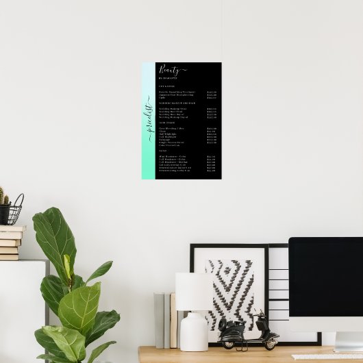 Poster van Ombre & Black Pricelist Salon (Thuiskantoor)