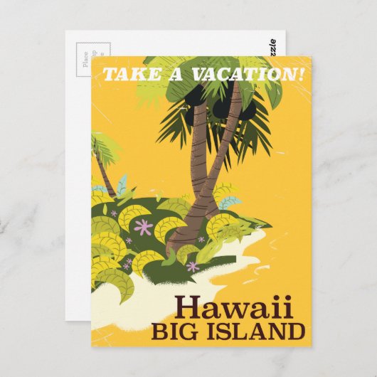 Poster van oudsher op het eiland Hawaii Briefkaart (Voorkant / Achterkant)