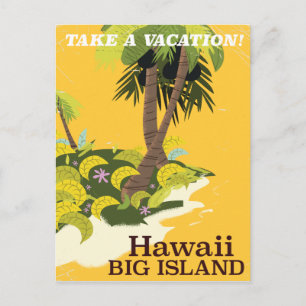 Poster van oudsher op het eiland Hawaii Briefkaart