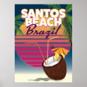 Poster van oudsher op het strand van Santos brazil (Voorkant)
