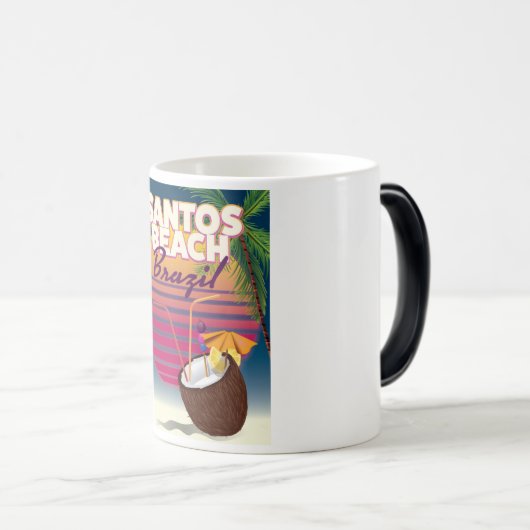 Poster van oudsher op het strand van Santos brazil Magische Mok (Voorkant rechts)