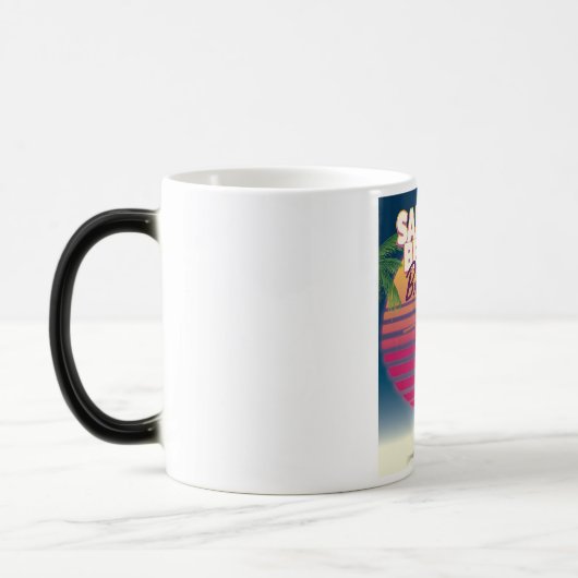 Poster van oudsher op het strand van Santos brazil Magische Mok (Links)