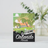 Poster van oudsher reizen in Orlando Florida Briefkaart (Staand voorkant)