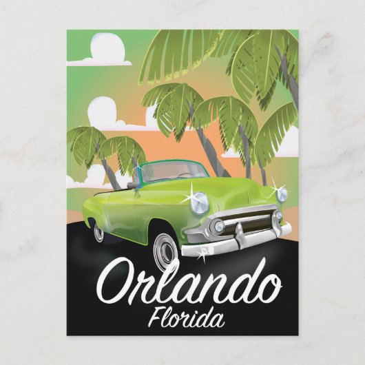 Poster van oudsher reizen in Orlando Florida Briefkaart (Voorkant)