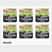 Poster van oudsher reizen in Orlando Florida Vierkante Sticker (Vel)
