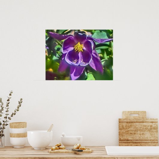 poster van Paarse bloemen (Keuken)