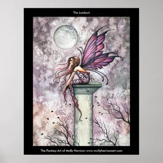 Poster van Paarse roze Gothic Fairy door Molly Har (Voorkant)
