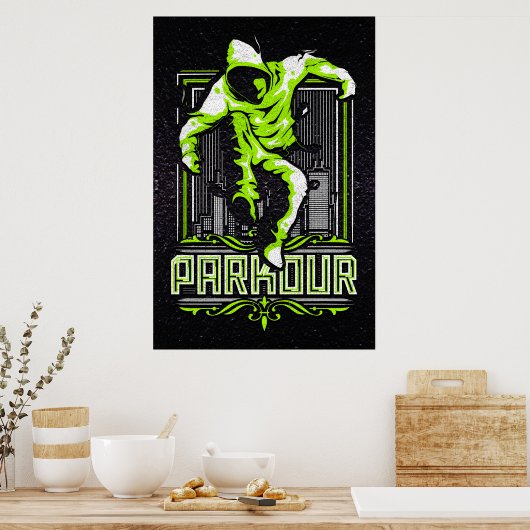Poster van Parkour - Poster van Parcour - Parcours (Keuken)