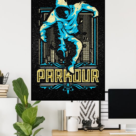 Poster van Parkour - Poster van Parcour - Parcours (Thuiskantoor)