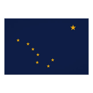 Poster van patriottische wanden met vlag van Alask