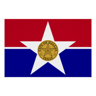 Poster van patriottische wanden met vlag van Dalla