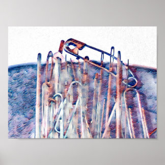 Poster van pennen en naalden