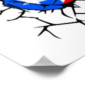 Poster van Puerto Rico Flag Fist Cool (Hoek)