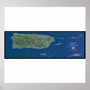 Poster van Puerto Rico-satelliet