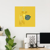 Poster van Puffer Fish die Tuba spelen (Thuiskantoor)