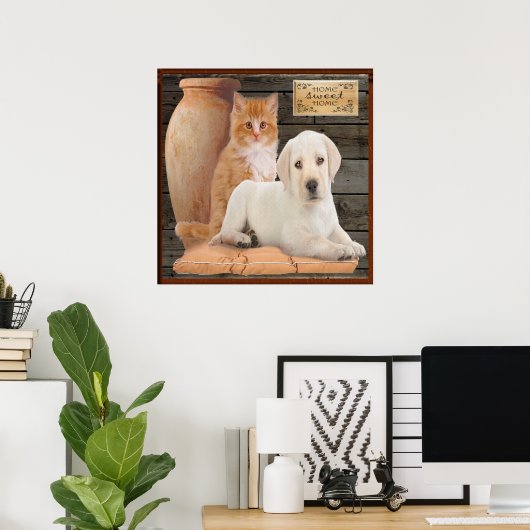 poster van puppy en kitten (Thuiskantoor)