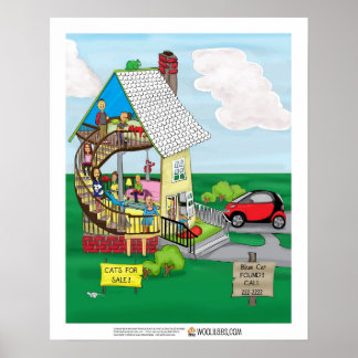 Poster van Red Cat "One Woned House"