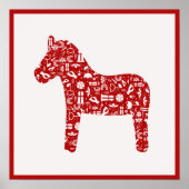 Poster van Red Dala Horse (Voorkant)