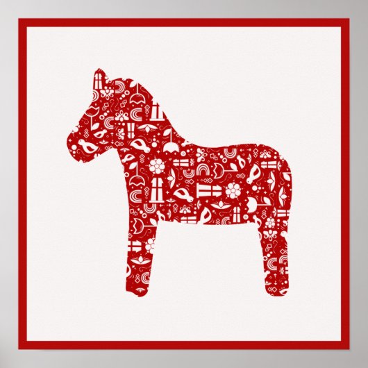 Poster van Red Dala Horse (Voorkant)