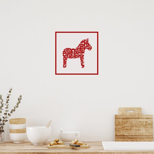 Poster van Red Dala Horse (Keuken)