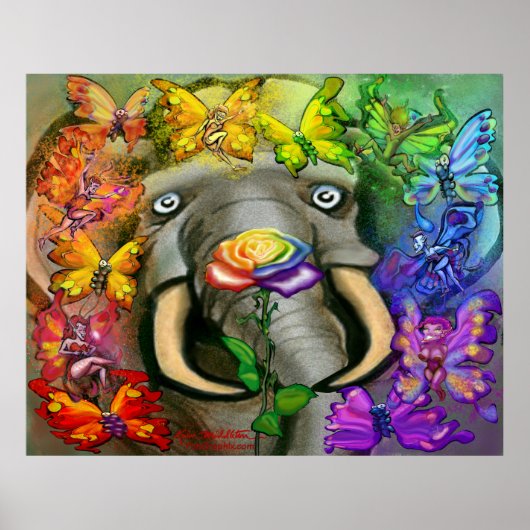 Poster van regenboogPixies Party (Voorkant)