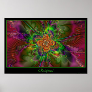 Poster van regenwouden - groene grens