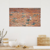 Poster van rode brick-wandtextuur (Keuken)