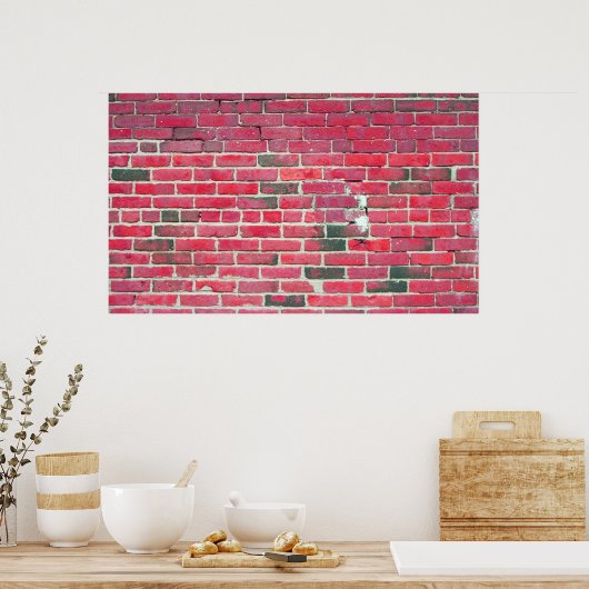 Poster van rode brick-wandtextuur (Keuken)