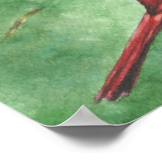 Poster van rode mannenkardinaal (Hoek)