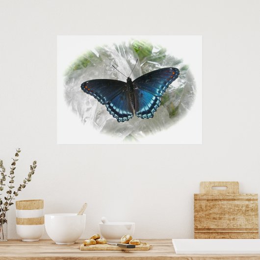 Poster van rode Paarse vlinder (Keuken)