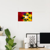 Poster van rode tulpbloem (Thuiskantoor)