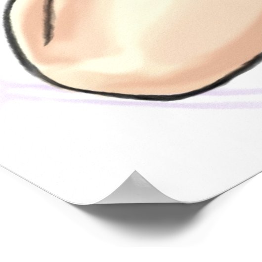 Poster van roze gehaaste katgirl (Hoek)