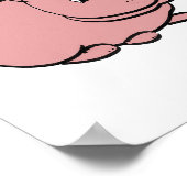 Poster van roze konijn (Hoek)