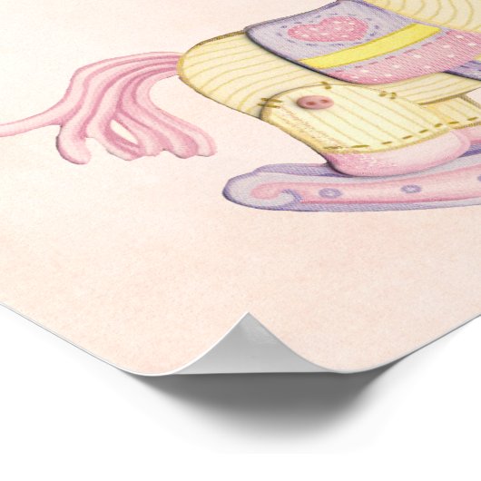 Poster van roze Rocking Horse (Hoek)